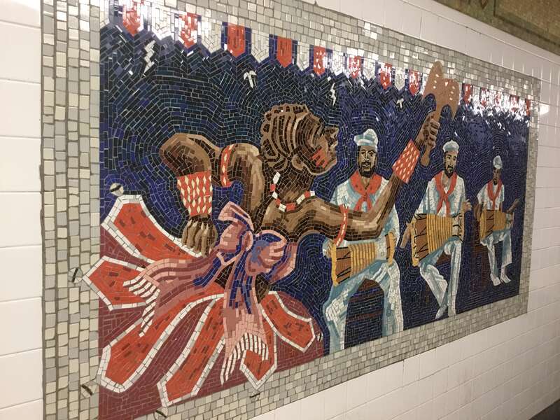 A Saturday on 110th Street artwork at the 110th Street Station