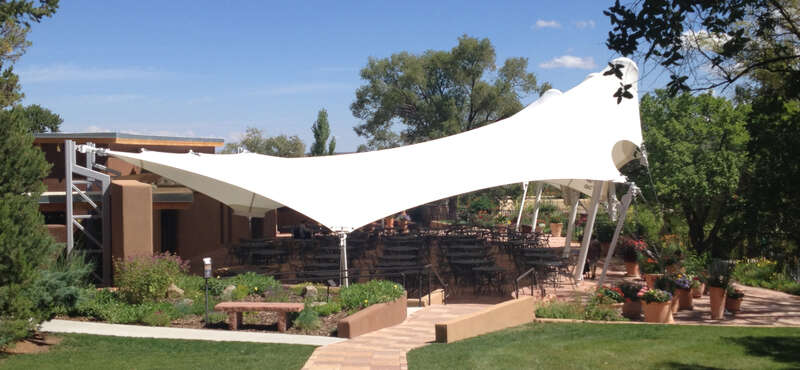 The Dapples Pavilion at The Santa Fe Opera functions as a season-long "cantina" for the opera company's season as well as being available to the audeince for Preview Buffet Dinners prior to evening performances