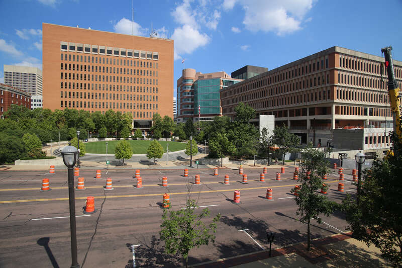 Downtown Clayton government buildings