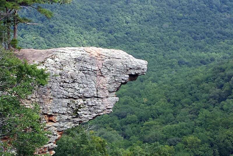 View from bluffline along the Hawksbill Crag Trail in the Upper Buffalo Wilderness in Newton County, AR