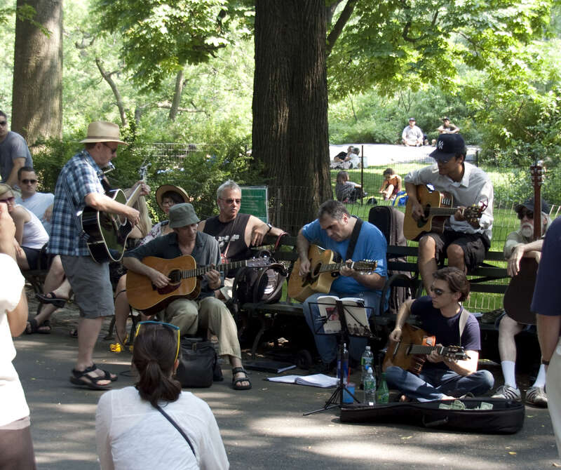 Strawberry fields was packed with musicians all trying to join in with a Beatles medley