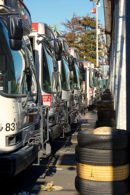 Buses at Kirkland Yard in 2013