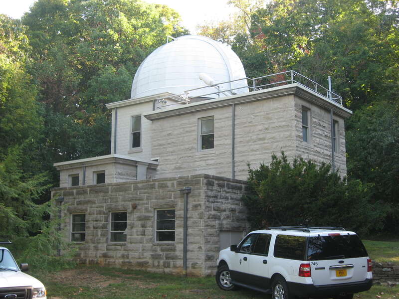 Front of the Kirkwood Observatory on the campus of Indiana University in Bloomington, Indiana, United States.  Built in 1901, it is part of The Old Crescent, a group of the oldest buildings on the university's campus that is listed on the National