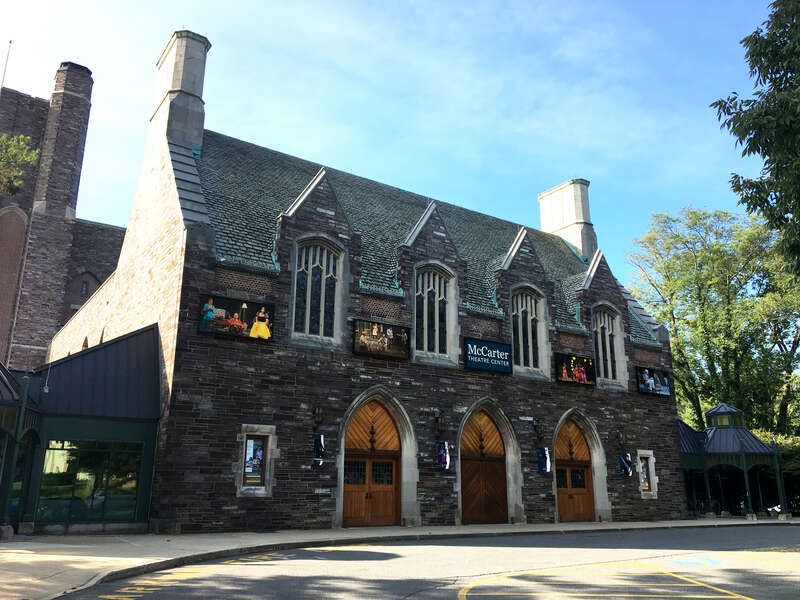 A photo of the front of McCarter Theatre Center in Princeton, New Jersey.