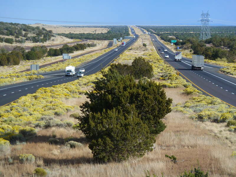Near Flagstaff, Coconino County, AZ:  Interstate 40 E of Winona, October 2011