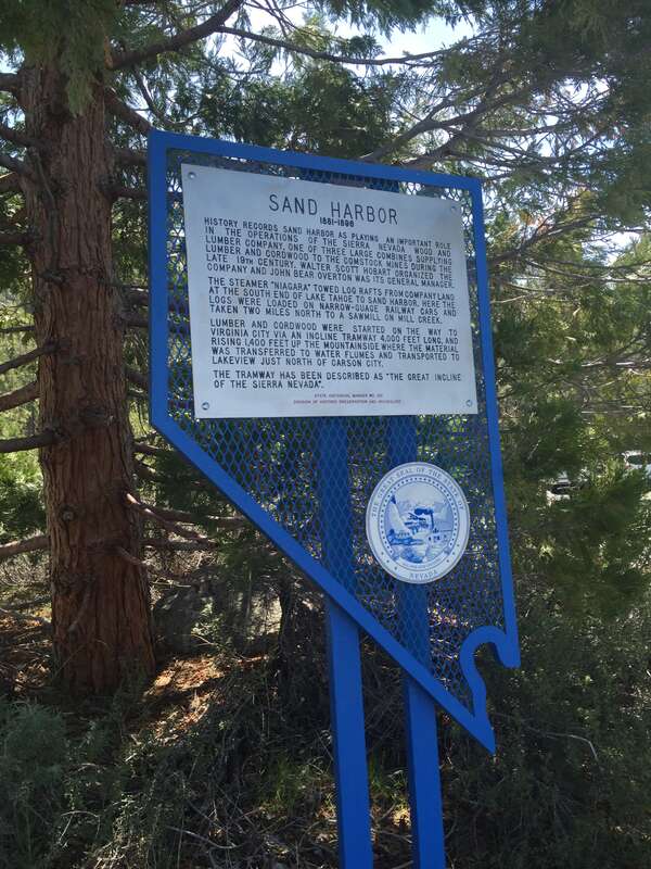 SAND HARBOR (1881 – 1896)
History records Sand Harbor as playing an important role in the operations of the Sierra Nevada Wood and Lumber Company, one of three large companies supplying lumber and cordwood to the Comstock mines during the late 19th
