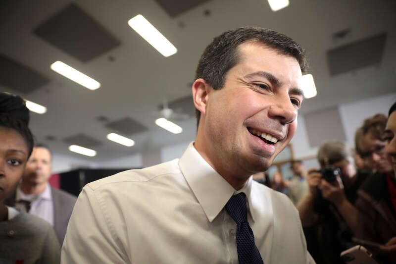 Mayor Pete Buttigieg speaking with supporters at a town hall at the Madison County Fairgrounds Jackson Building in Winterset, Iowa.

Please attribute to Gage Skidmore if used elsewhere.