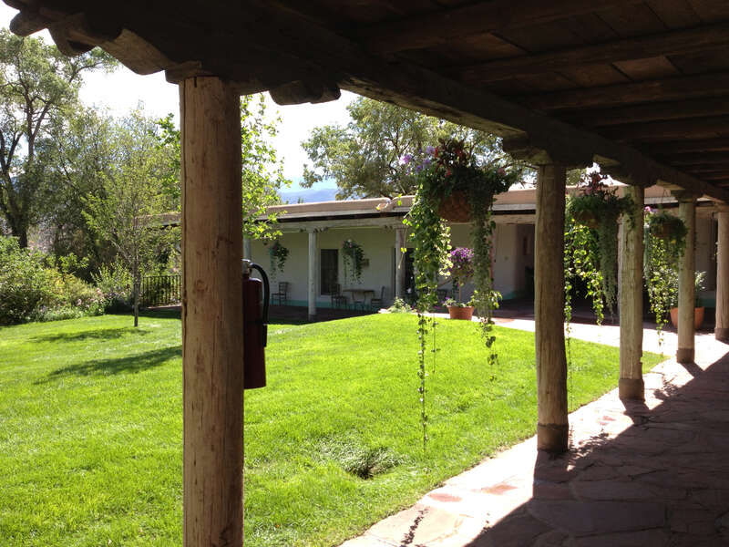 Portale of the original ranch building which now forms the administrative headquarters