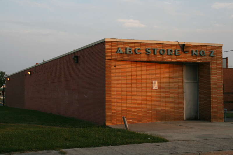 Rear entrance of ABC Store #2 in Durham, North Carolina.