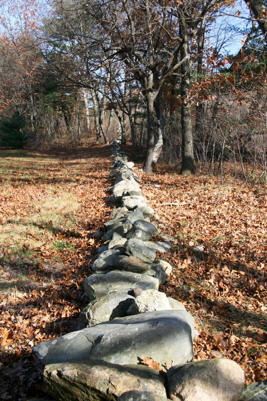 A stone wall in the Minute Man National Park.