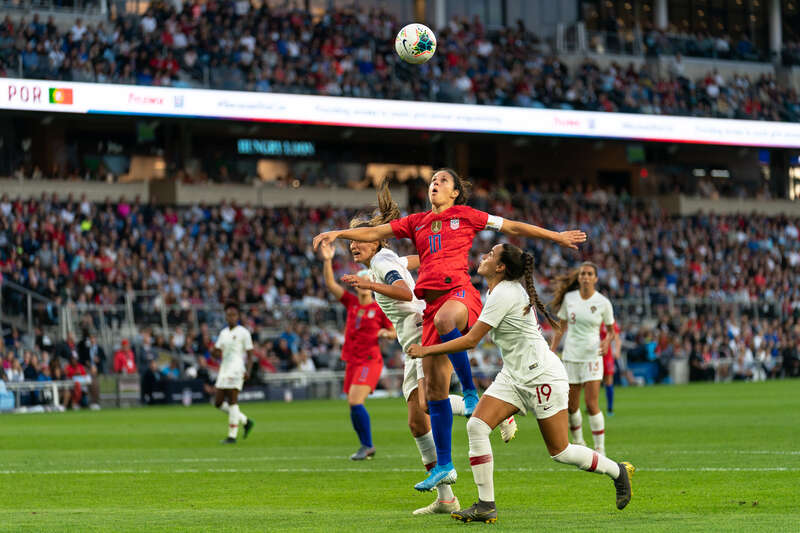 The US Women's National Team Victory Tour 2019 at Allianz Field in St Paul, Minnesota on 9/3/19; the US beat Portugal 3-0