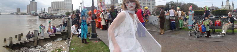 Kalypso at the end of the St Anne parade at the Mississippi river on Mardi Gras day