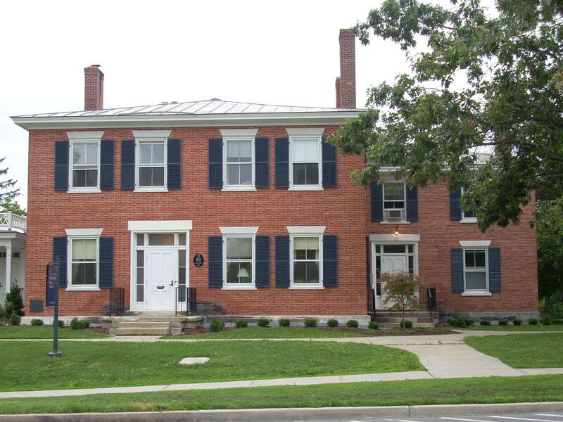The original section of Emma Willard House (addition is to the left), now serving as the admissions building at Middlebury College in Middlebury, Vermont, USA.