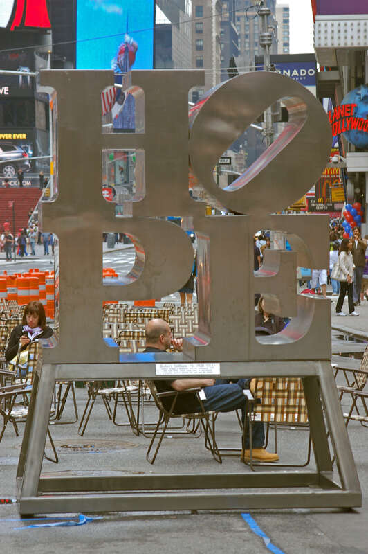 Hope By Robert Indiana In Times Square