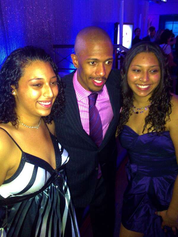 Lauren and twin at the HALO awards premiere with Nick Canon