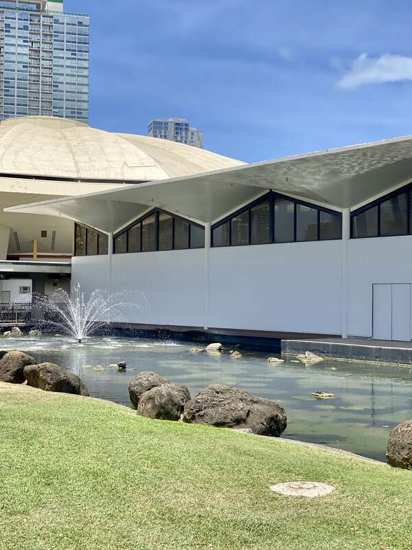 Completed in 1964, this Modern convention center was designed by Merril, Simms &amp;amp; Roehrig as part of a larger cultural and convention complex known as the Honolulu International Center until 1976, when it was renamed in honor of former Honolulu