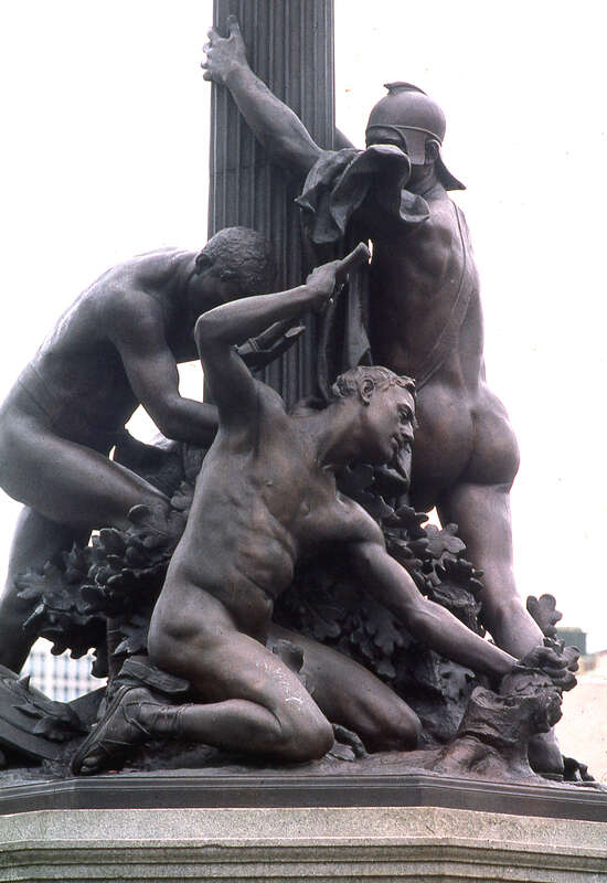 Bronze statue on stone pedestal, Newark's official memorial to each of the 20,863 soldiers and sailors of World War I.