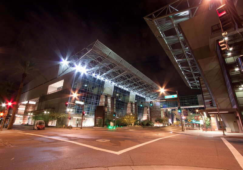 Phoenix Convention Center at night.