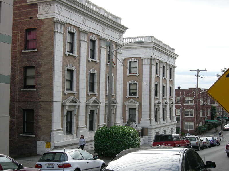 De La Mar Apartments, 115 W. Olympic Pl., Lower Queen Anne, Seattle, Washington, USA. The 1909 apartment building is listed on the National Register of Historic Places, ID #80004001.