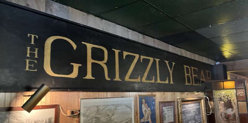 Sign for The Grizzly Bear, Portland, Maine (now The Great Lost Bear)
