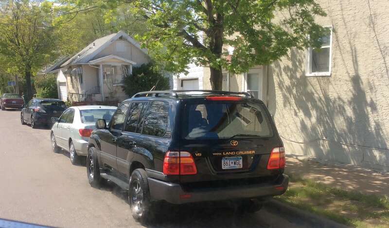 A Toyota Land Cruiser J100. Photographed in St. Paul, Minnesota, United States of America.