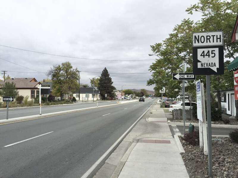 View north near the south end of Nevada State Route 445 (Pyramid Way) in Sparks, Nevada