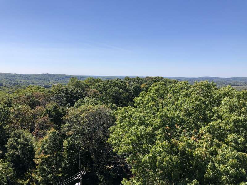 View west-southwest from the top of Bowman's Hill Tower in Upper Makefield Township, Bucks County, Pennsylvania