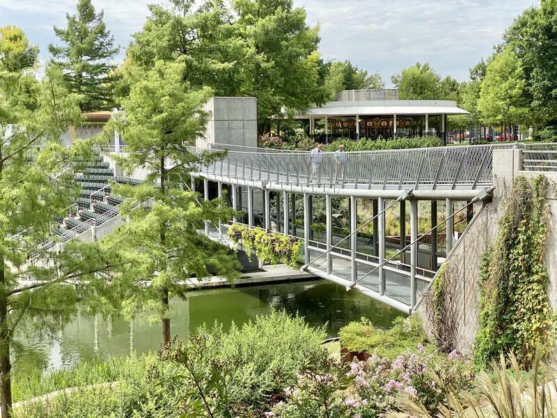 Built in 1983-1985, this Modern building was designed by Conklin and Rossant as part of the construction of the Myriad Botanical Gardens, which began construction in 1971.  The building consists of a large cylinder that is 224 feet (68 meters) long