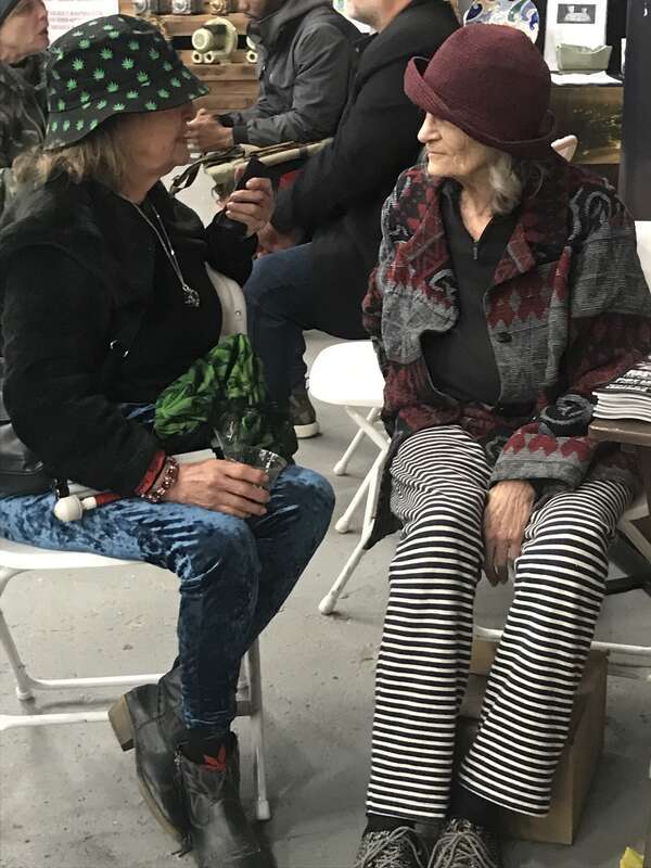 Elvy Musikka and Pebbles Trippet talking at the Emerald Cup, Sonoma County Fairgrounds in Santa Rosa, California, United States