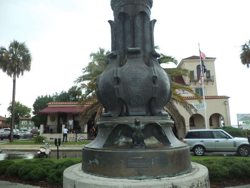Flagpole details near American Legion Post, St. Augustine, St. Johns County, Florida
