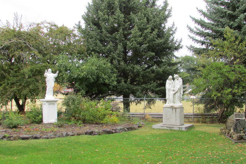 The northwest Garden of the St. Ignatius Mission in St. Ignatius, Montana on the Flathead Reservation.