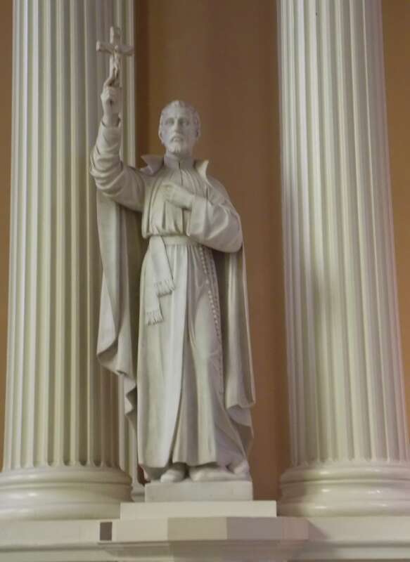 Statue of St. Francis Xavier in Old St. Joseph's Church in the Society Hill neighborhood of  Philadelphia, Pennsylvania.