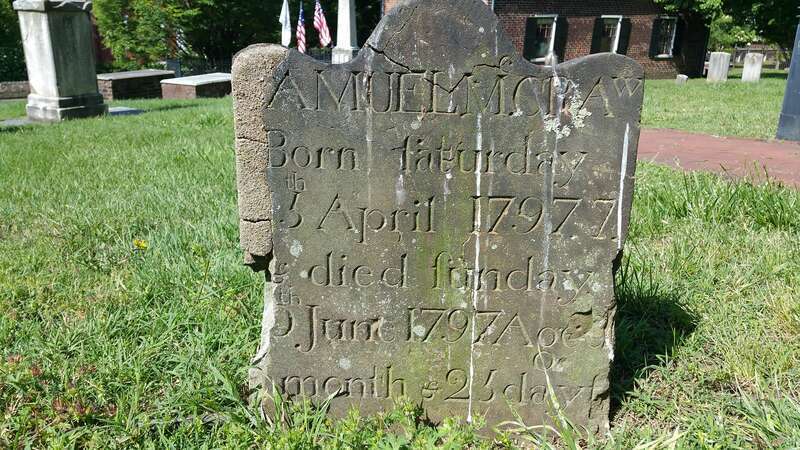 Old Tomb Stone in St. John's Episcopal Churchyard, Richmond, Virginia. ORIGINAL DESCRIPTION: I don't normally photograph a cemetery, but the lettering on this old tomb stone is remarkably preserved.