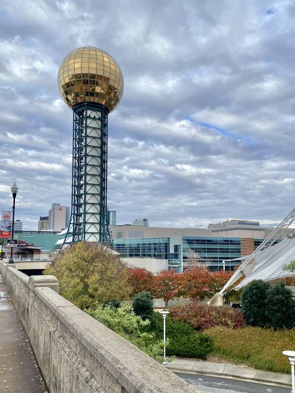 Erected in 1982 for the Knoxville International Energy Exposition, this modern observation tower was designed by Community Tectonics under lead architect Hubert Bebb, and structural engineering firm Stanley D. Lindsey and Associates, Ltd.  The tower
