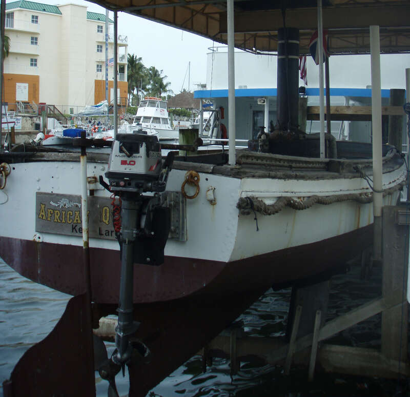 w:African Queen (boat) in Key Largo, Florida.  This boat was used in the movie w:The African Queen.