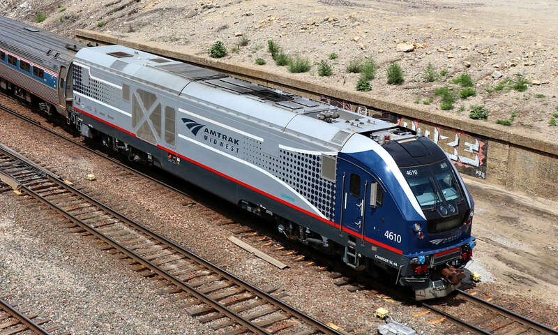 Amtrak 4610(SC-44) is leading the Missouri River Runner into Santa Fe Junction to turn around to head back to Kansas City's Union Station seen from the 27th Street bridge to Nowhere west of Southwest Blvd in Kansas City, Missouri.
Photo Taken: