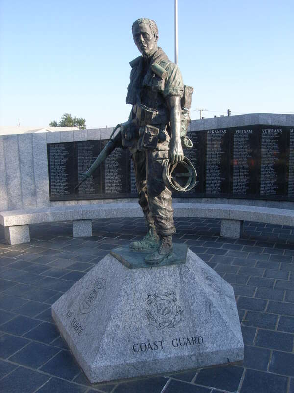 &quot;The Statue&quot; was designed by John William Deering of Little Rock. The foundry work was done by Larry James Lugar, Earle Foundry, Earle, Arkansas.
