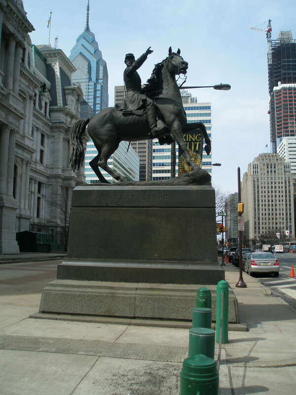 Equestrian statue of John F. Reynolds in front of Philadelphia City Hall.
