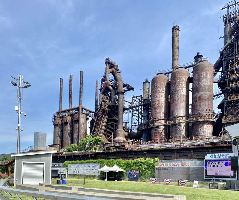 In operation from 1857 until 1995, the former Bethlehem Steel Mill started as an ironworks known as the Bethlehem Iron Company, which was founded in 1857 as the Saucona Iron Company.  The company was reformed as Bethlehem Steel Company in 1899, and
