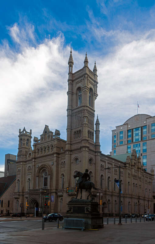 Masonic Temple seen from just north of Philadelphia City Hall