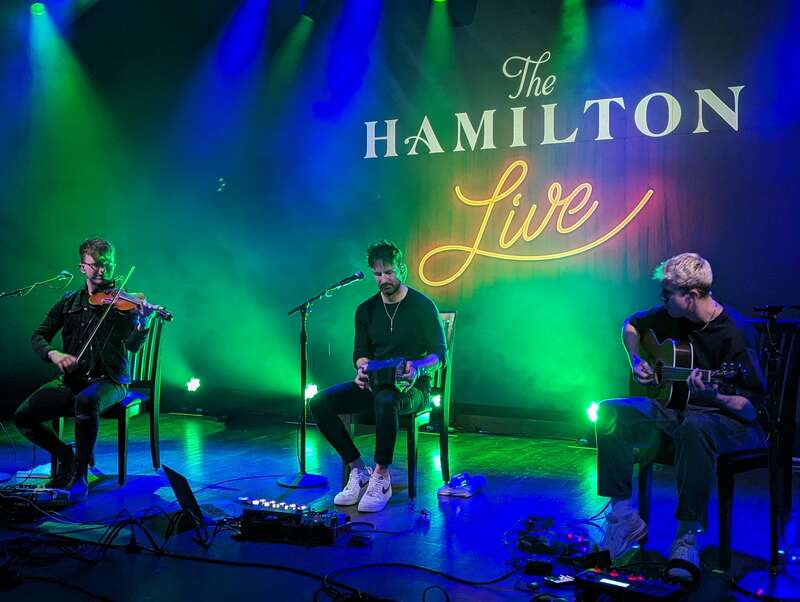 The Scottish folk trio Talisk performing at The Hamilton Live in downtown Washington, D.C., in March 2024.