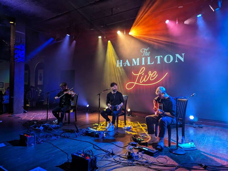 The Scottish folk trio Talisk performing at The Hamilton Live in downtown Washington, D.C., in March 2024.