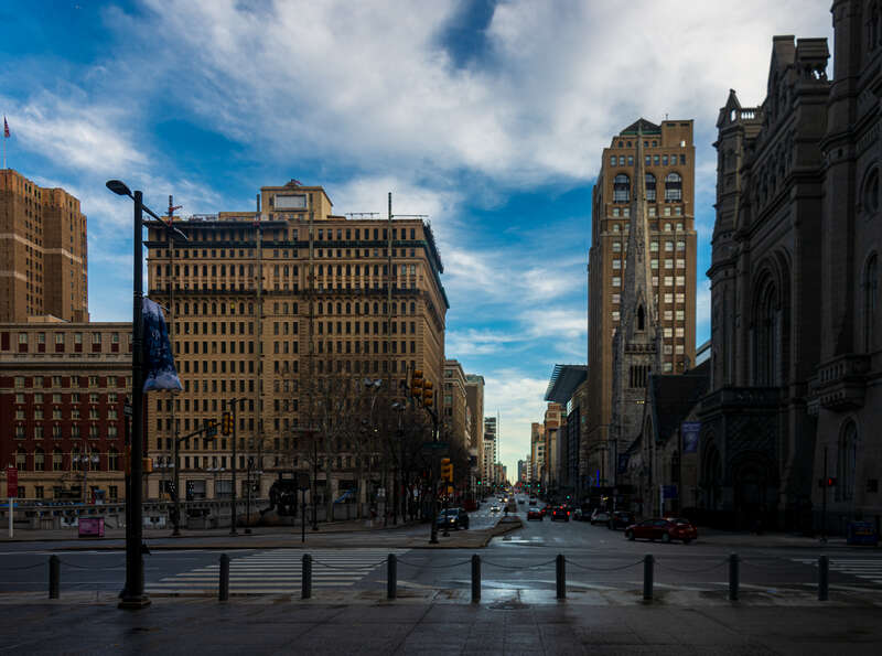 View north along Broad Street from front of Philadelphia City Hall