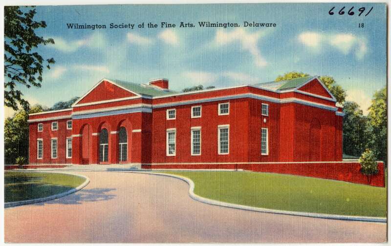 Title: Wilmington Society of the Fine Arts, Wilmington, Delaware
Subjects: Organizations' facilities
Places: Delaware &amp;gt; New Castle (county) &amp;gt; Wilmington
Notes: Title from item.
Extent: 1 print (postcard) : linen texture, color ; 3 1/2 x 5 1/2