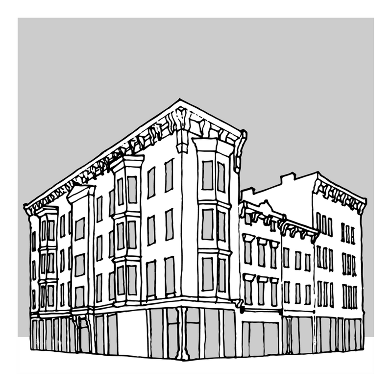 Original drawing on Borden &amp;amp; Riley 108lb. &quot;#234 Paris&quot; drawing pad paper with fountain pens from Rotring Core and Art Supply Enterprises &quot;sketch, extra-fine&quot;. Photograph of artwork converted in Adobe Illustrator CS6 to vector linework, added 20%