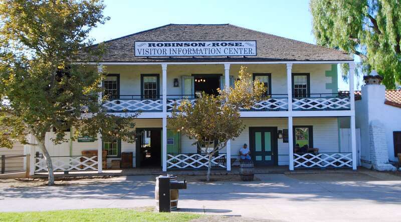 The Robinson-Rose House was built in 1853 by James W. Robinson as a residence and law office. The first floor was painted and plastered to look like wood siding while the second floor was painted to look like adobe.  In 1868, Robinson's widow sold