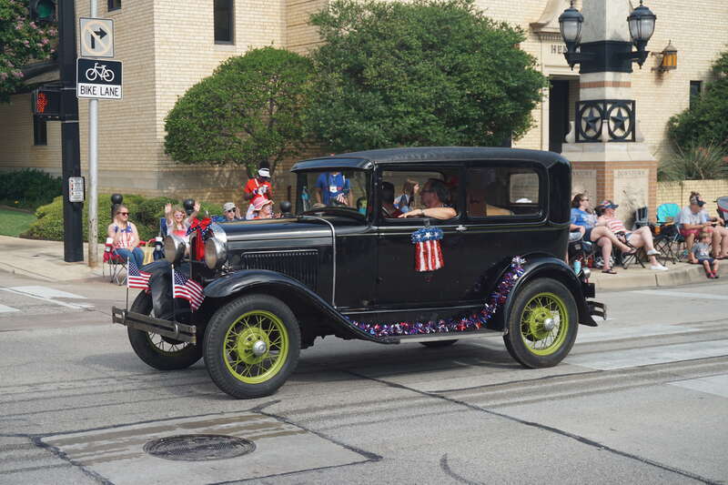 A Ford Model A in the 2021 Arlington Independence Day Parade in Arlington, Texas (United States).