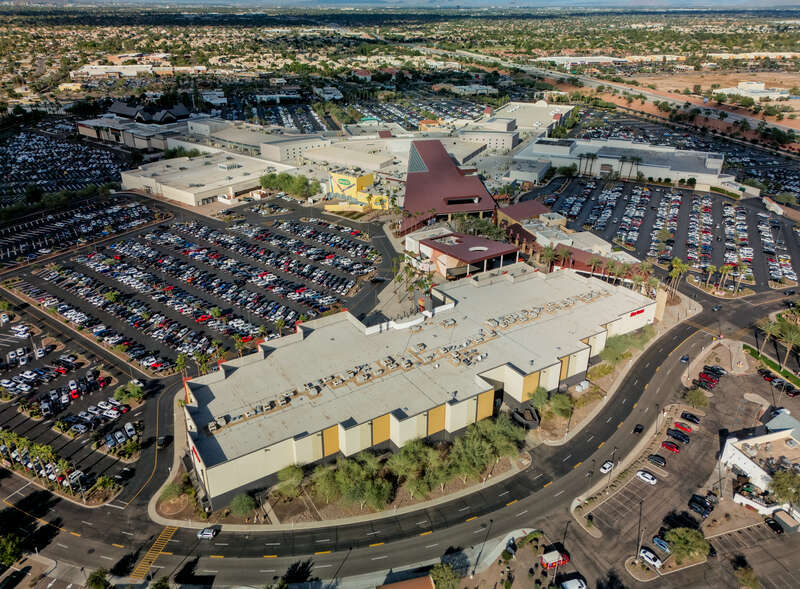 Southwest aerial view of Chandler Fashion Center