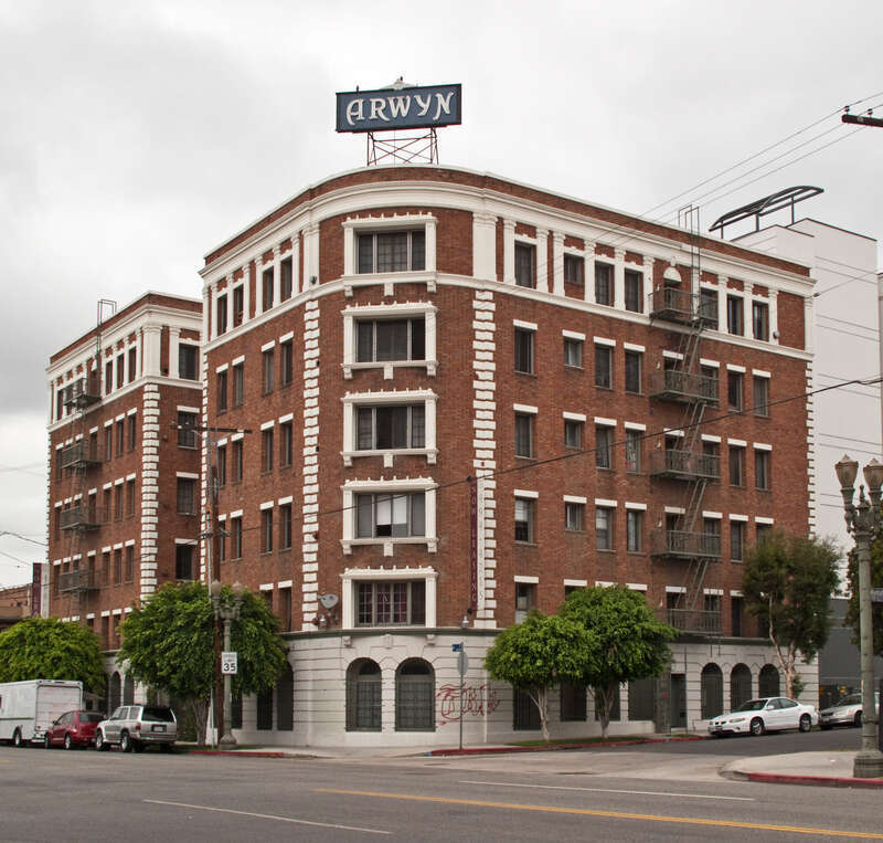 Arwyn Manor apartments — at 3835 West 8th Street / 749 South Manhattan Place, in the Wilshire Park neighborhood of west-central Los Angeles, California. 
It is Los Angeles Historic-Cultural Monument #878.