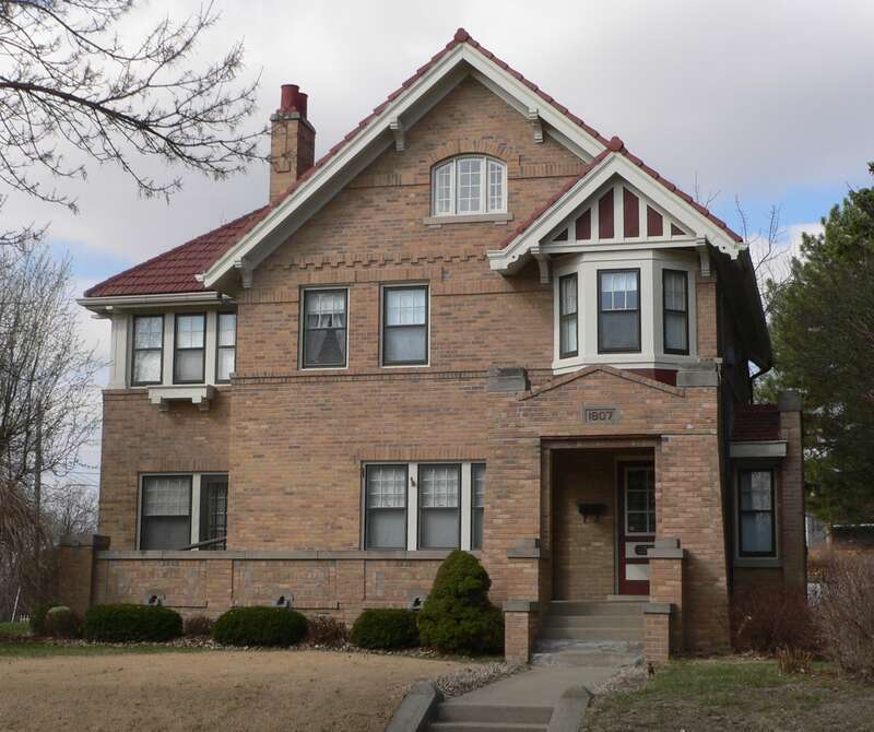 Atchison A. Ashby house, located at 1807 Summit Street in Sioux City, Iowa; seen from the east, across Summit.